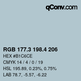 カラーコード: RGB 177.3 198.4 206 | qconv.com