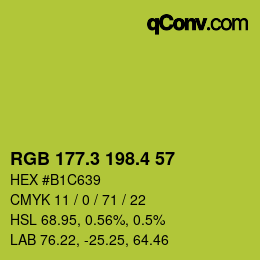 カラーコード: RGB 177.3 198.4 57 | qconv.com
