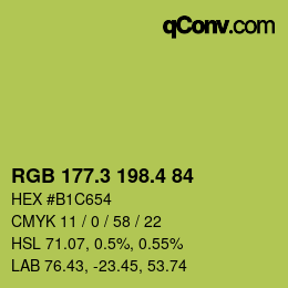 カラーコード: RGB 177.3 198.4 84 | qconv.com