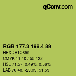 カラーコード: RGB 177.3 198.4 89 | qconv.com