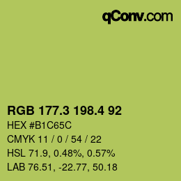 カラーコード: RGB 177.3 198.4 92 | qconv.com