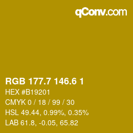 カラーコード: RGB 177.7 146.6 1 | qconv.com