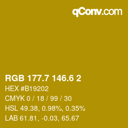 カラーコード: RGB 177.7 146.6 2 | qconv.com