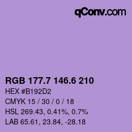 カラーコード: RGB 177.7 146.6 210 | qconv.com