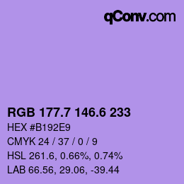 カラーコード: RGB 177.7 146.6 233 | qconv.com