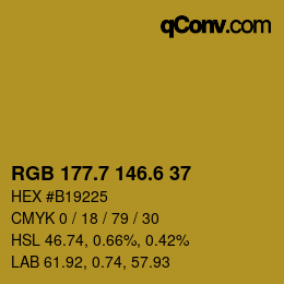 カラーコード: RGB 177.7 146.6 37 | qconv.com