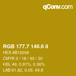 カラーコード: RGB 177.7 146.6 8 | qconv.com