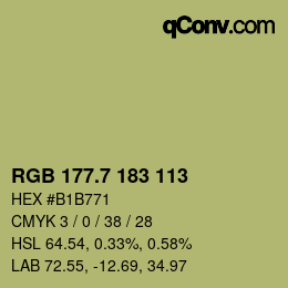 カラーコード: RGB 177.7 183 113 | qconv.com