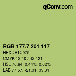 カラーコード: RGB 177.7 201 117 | qconv.com