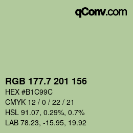 カラーコード: RGB 177.7 201 156 | qconv.com