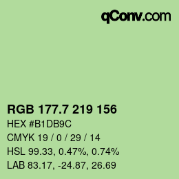 カラーコード: RGB 177.7 219 156 | qconv.com