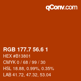 カラーコード: RGB 177.7 56.6 1 | qconv.com