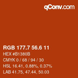 カラーコード: RGB 177.7 56.6 11 | qconv.com