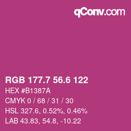 カラーコード: RGB 177.7 56.6 122 | qconv.com