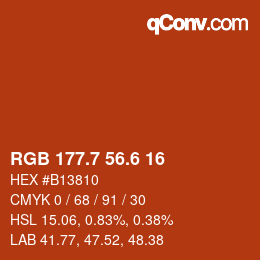 カラーコード: RGB 177.7 56.6 16 | qconv.com
