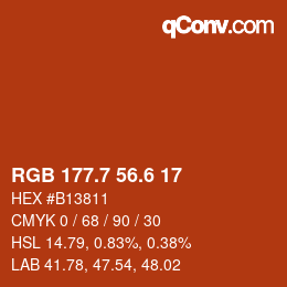 カラーコード: RGB 177.7 56.6 17 | qconv.com