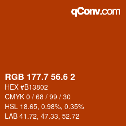 カラーコード: RGB 177.7 56.6 2 | qconv.com