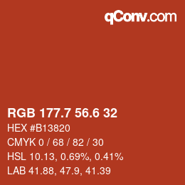 カラーコード: RGB 177.7 56.6 32 | qconv.com