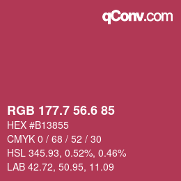 カラーコード: RGB 177.7 56.6 85 | qconv.com