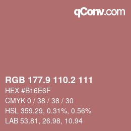 Color code: RGB 177.9 110.2 111 | qconv.com