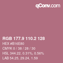 カラーコード: RGB 177.9 110.2 128 | qconv.com