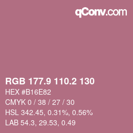Color code: RGB 177.9 110.2 130 | qconv.com
