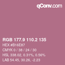 Color code: RGB 177.9 110.2 135 | qconv.com