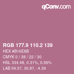 Color code: RGB 177.9 110.2 139 | qconv.com