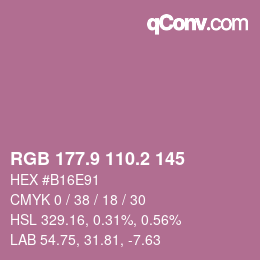 Color code: RGB 177.9 110.2 145 | qconv.com