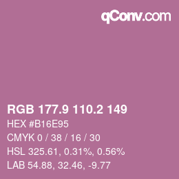 Color code: RGB 177.9 110.2 149 | qconv.com