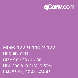 カラーコード: RGB 177.9 110.2 177 | qconv.com