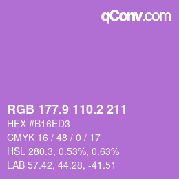 カラーコード: RGB 177.9 110.2 211 | qconv.com