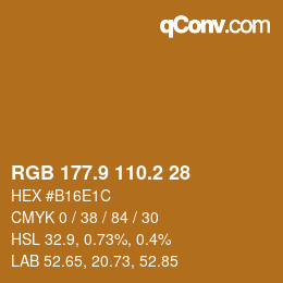 Color code: RGB 177.9 110.2 28 | qconv.com