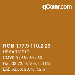 Color code: RGB 177.9 110.2 29 | qconv.com