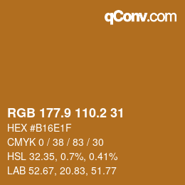 カラーコード: RGB 177.9 110.2 31 | qconv.com