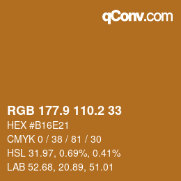カラーコード: RGB 177.9 110.2 33 | qconv.com