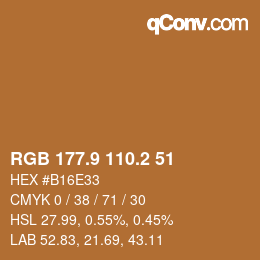 カラーコード: RGB 177.9 110.2 51 | qconv.com
