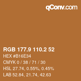 Color code: RGB 177.9 110.2 52 | qconv.com