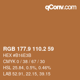 Color code: RGB 177.9 110.2 59 | qconv.com