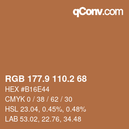 Color code: RGB 177.9 110.2 68 | qconv.com