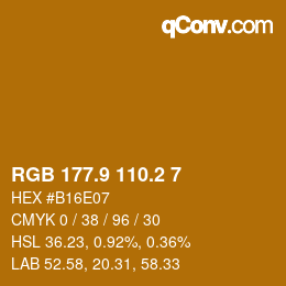 カラーコード: RGB 177.9 110.2 7 | qconv.com