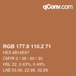 Color code: RGB 177.9 110.2 71 | qconv.com