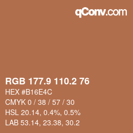 Color code: RGB 177.9 110.2 76 | qconv.com
