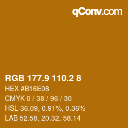 カラーコード: RGB 177.9 110.2 8 | qconv.com