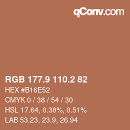 Color code: RGB 177.9 110.2 82 | qconv.com