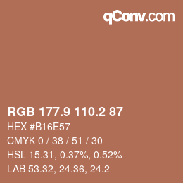 Color code: RGB 177.9 110.2 87 | qconv.com