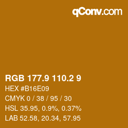 Color code: RGB 177.9 110.2 9 | qconv.com