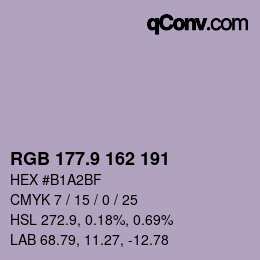 Color code: RGB 177.9 162 191 | qconv.com