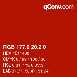 カラーコード: RGB 177.9 20.2 0 | qconv.com
