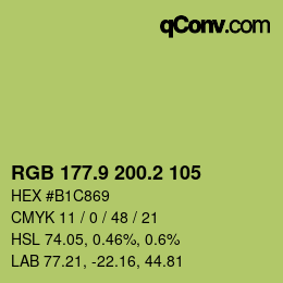 カラーコード: RGB 177.9 200.2 105 | qconv.com